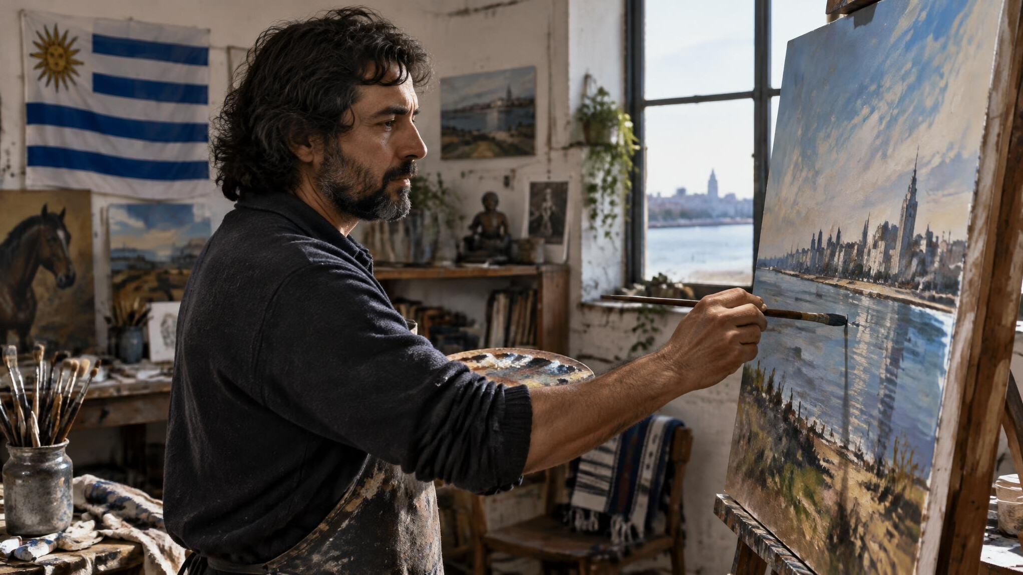 uruguayan painter in studio
