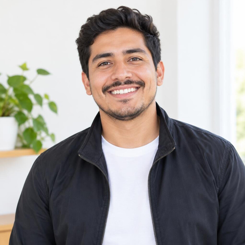 Smiling man in a casual jacket looking at the camera